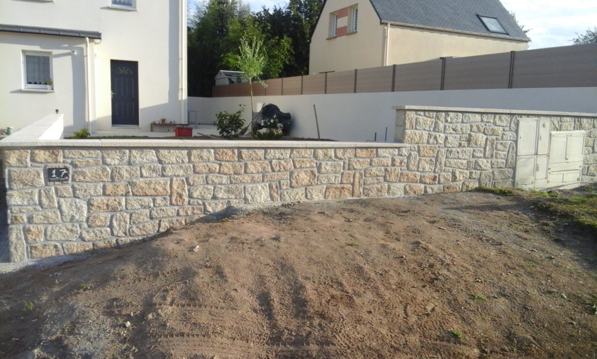 Muret en plaquage Questembert - 56 - Morbihan